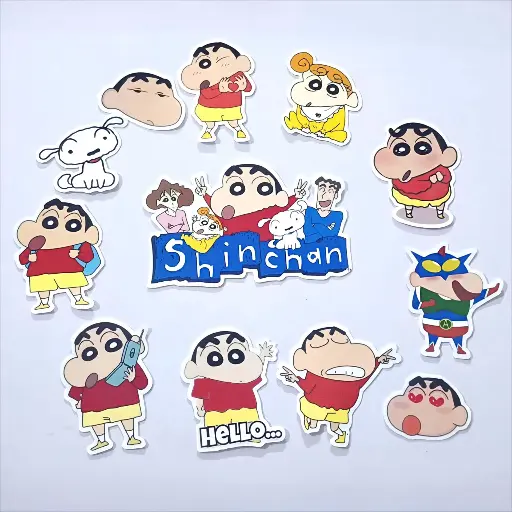 Shinchan Stickers Pack of 12 stickers Self Adhesive Sticker